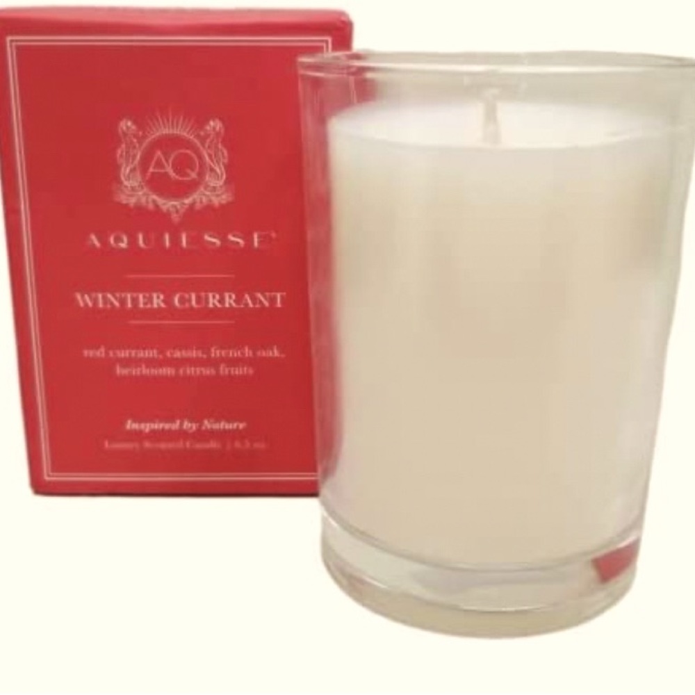 AQUIESSE LUXURY SOY WAX WINTER CURRANT SCENTED CANDLE 6.5 OZ NEW
